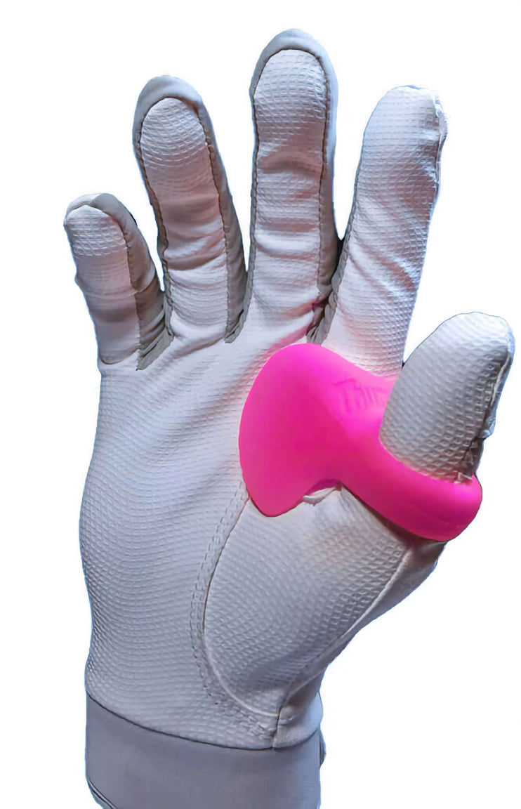 Pink baseball thumb protector 1